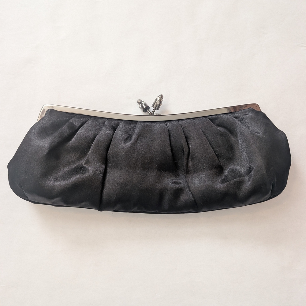 Chic Black Satin Clutch